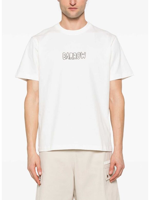 T-SHIRT SHORTSLEEVE LOGO PRINTED UNISEX, 002 OFF WHITE, medium