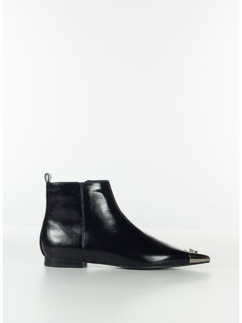 STIVALETTO IN NAPPA CON PUNTA IN METALLO, Z99 BLACK, small