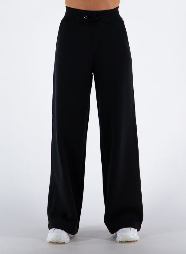 TOMMY HILFIGER PANTALONE JOGGERS ESSENTIAL LARGHI CON BANDIERINA Nero Donna  | Selecteur