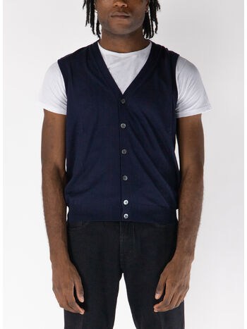 GILET IN MAGLIA, 880 INDACO, small