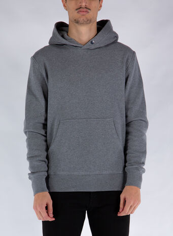 FELPA CAPPUCCIO HID-N4 BASIC HOODIE, GREYMELANGE, small