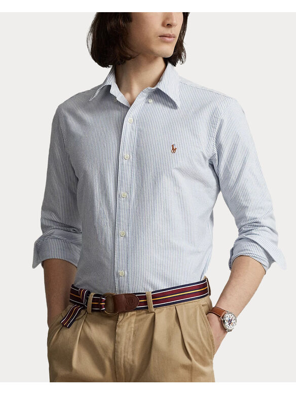 CAMICIA OXFORD, BLUE/WHITE STRIPE, medium