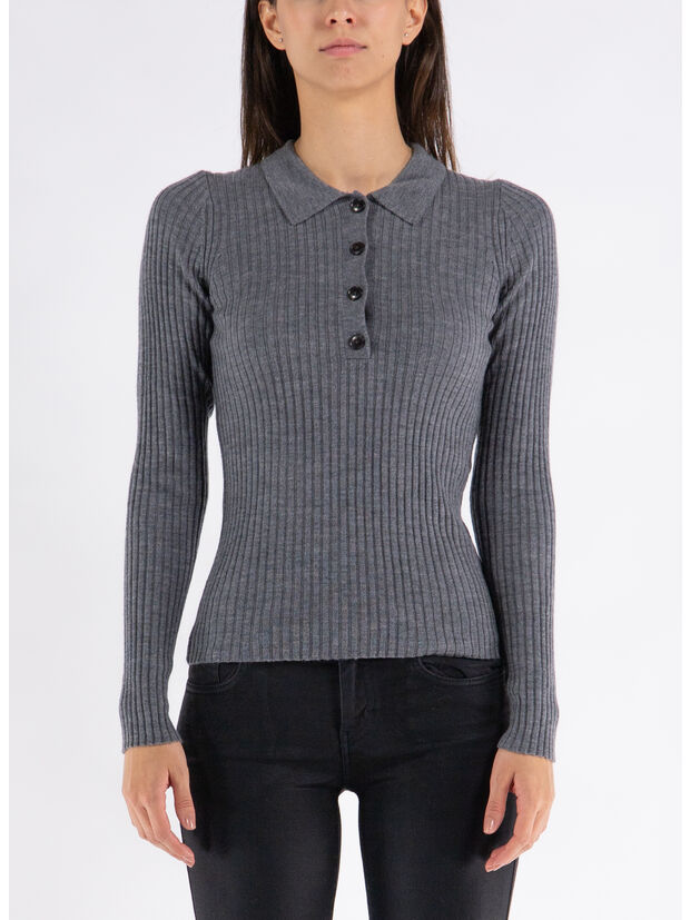 PULLOVER CADEE BLOUSE MERINO, GREY MELANGE, large