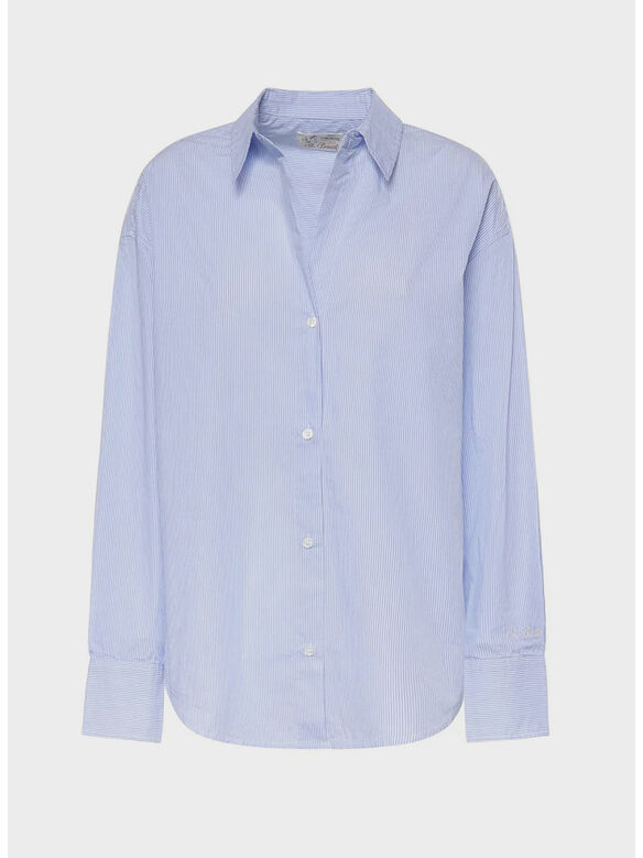 CAMICIA CRISTAL, 00809L COTTON STRIPES MICRO V FOLLOW 31 EMB, medium