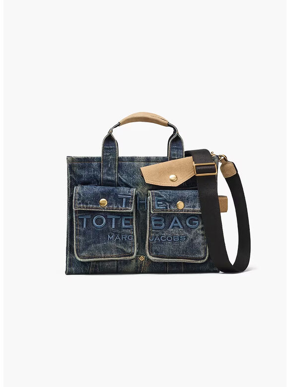 BORSA TOTE M DENIM, 427 DARK WASH INDIGO, medium