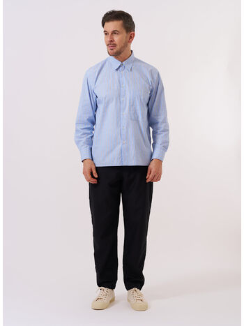 CAMICIA STRIPE SQUARE POCKET, BLUE, small