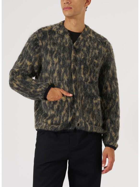 CARDIGAN DOLCE FLEECE, CHARCOAL, medium