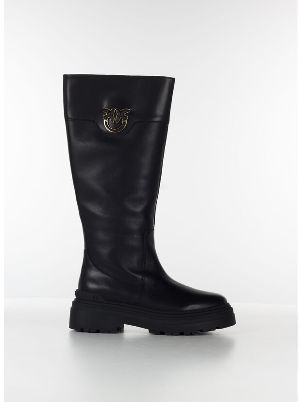 STIVALE ALTO CON LOGO, Z99 BLACK, large