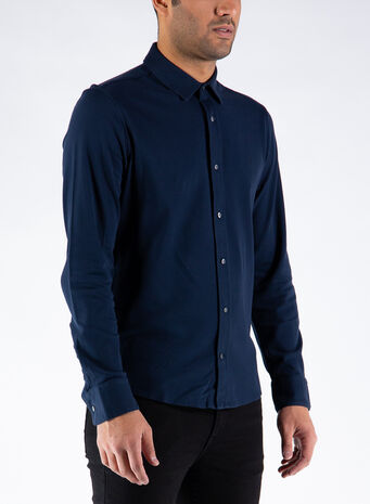 CAMICIA SLIM FIT PIQUE KNITTED, DW4/CALVINNAVY, small