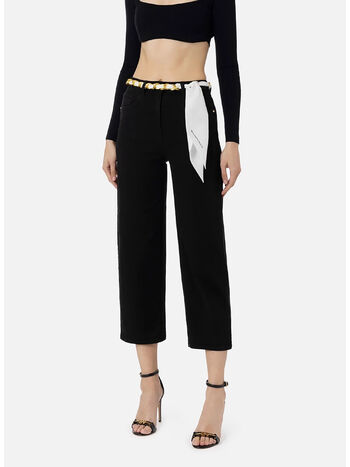 JEANS CROPPED WITH CHAIN BELT, 110, small