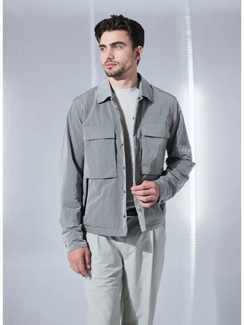 GIACCA CRINKLE TASCHE, GRIGIO, small