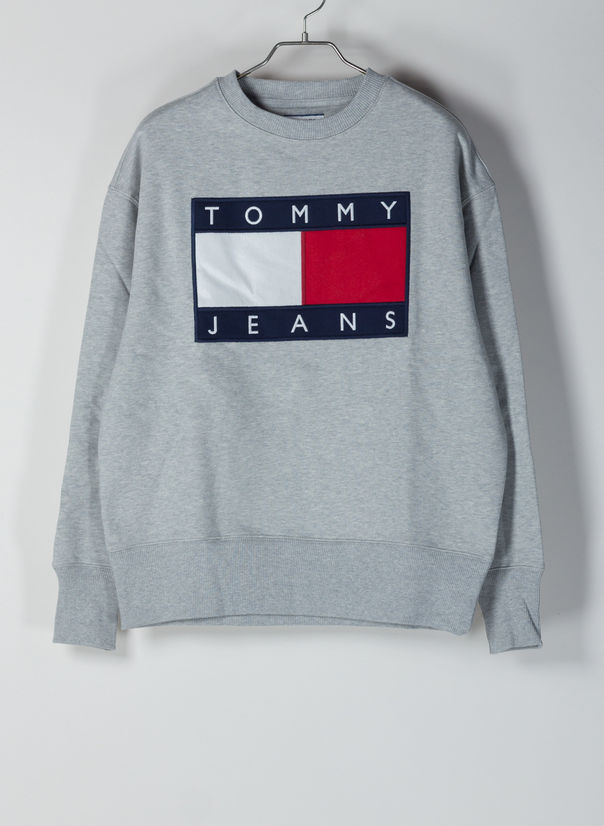 FELPA CON BANDIERA TOMMY, P01/LTGREYHTR, large