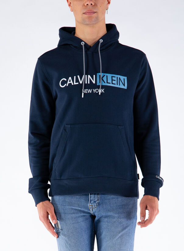 FELPA CON CAPPUCCIO CON LOGO IN COTONE BIOLOGICO, DW4, large