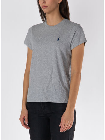 T-SHIRT MANICHE CORTE CON LOGO, COBBLESTONE HEATHER, small