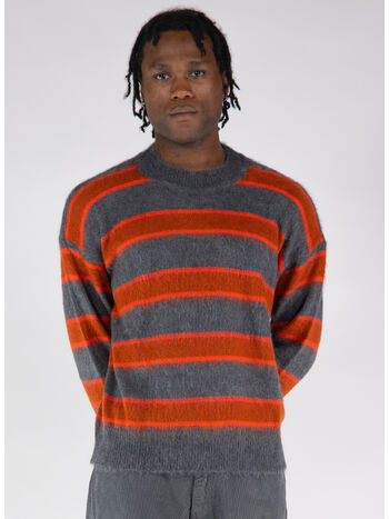 MAGLIONE CREW OVER STRIPE, BC02 ANTRACITE/ARANCIO/CAMMELLO, small