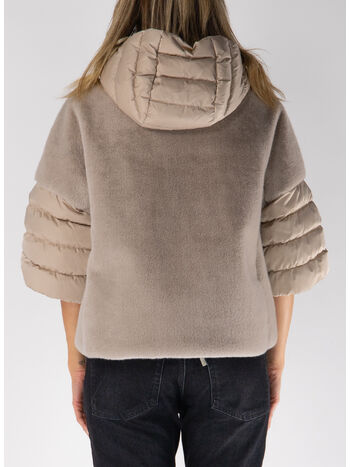 GIACCA IN PELLICCIA SINTETICA CON CAPPUCCIO, 1985 CHANTILLY, small