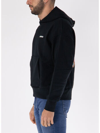 FELPA HOODIE CON LOGO UNISEX, 110 BLACK, small