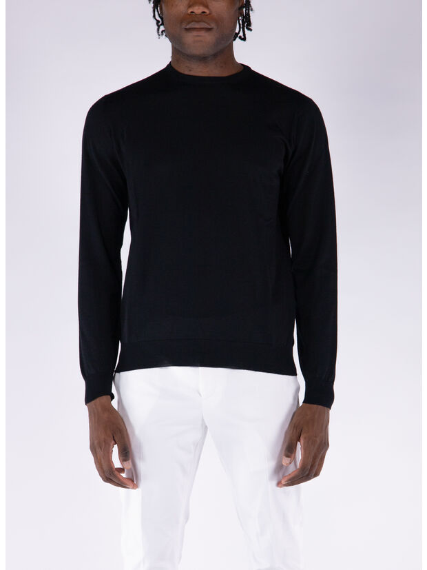 MAGLIONE GIROCOLLO, 990 NERO, large