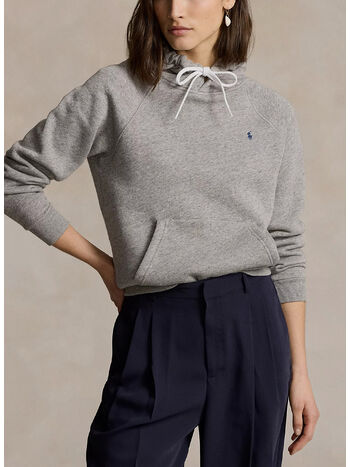 FELPA HOODIE CON LOGO, 004 DARK VINTAGE HEATHER, small
