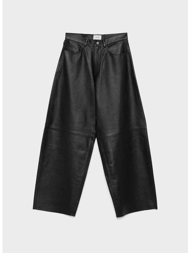 PANTALONE IN PELLE BETHANY, C0100 BLACK, large