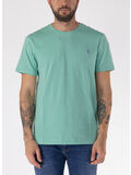 T-SHIRT A MANICHE CORTE CON MICRO LOGO, CELADON, thumb