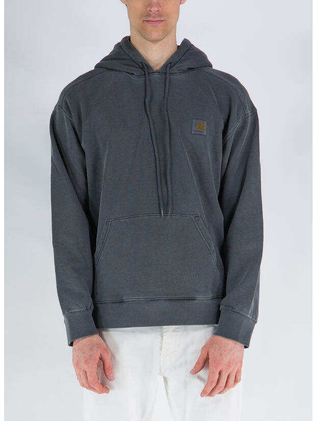 FELPA NELSON CON CAPPUCCIO, 89GD BLACK GARMENT DYED, large