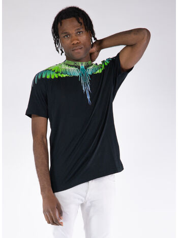 T-SHIRT ICON WINGS BASIC, 1050 BLACK LIGHT GREEN, small