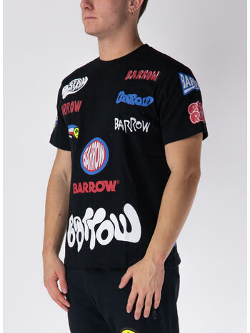 T-SHIRT FAKE PATCH UNISEX, 110 NERO/BLACK, small