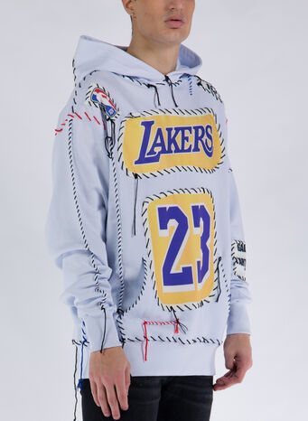 FELPA LAKERS HOODIE, WHITE, small