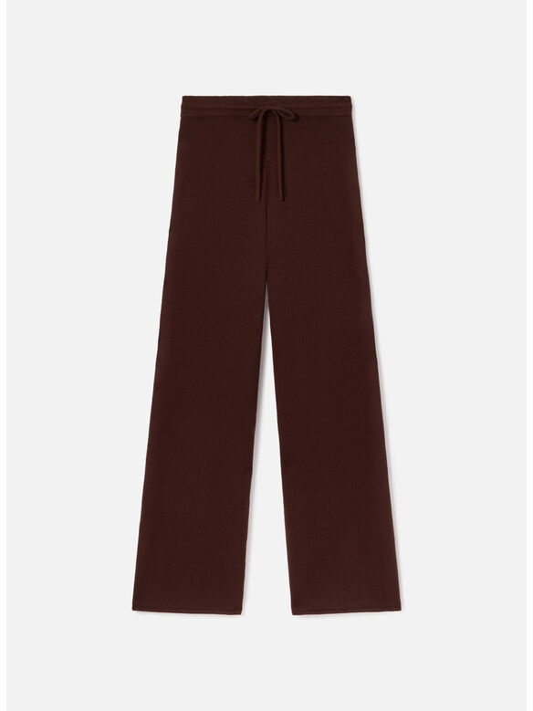 PANTALONI PALAZZO CAMBON IN PURA LANA, 00040M 18 BROWN, medium