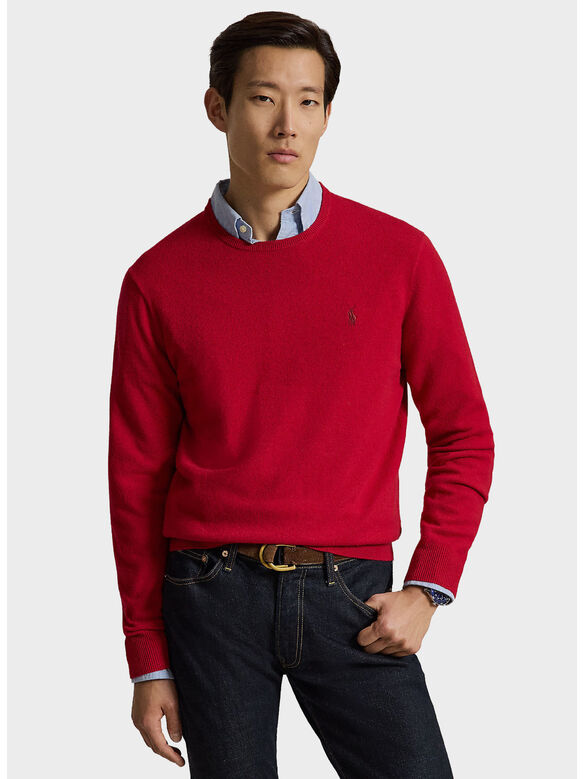 MAGLIONE CON LOGO RICAMATO, PARK AVE RED, medium