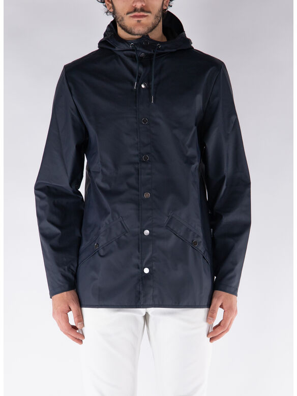 GIACCA IMPERMEABILE CON CAPPUCCIO UNISEX, 47 NAVY, medium