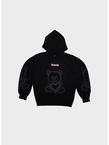 FELPA HOODIE BEAR, NERO, small