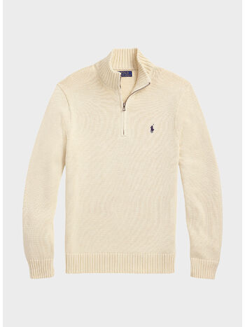 MAGLIONE MEZZA ZIP, ANDOVER CREAM, small