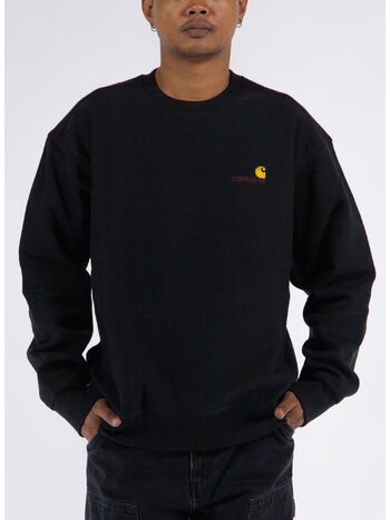 FELPA GIROCOLLO AMERICAN SCRIPT, 89XX BLACK, small