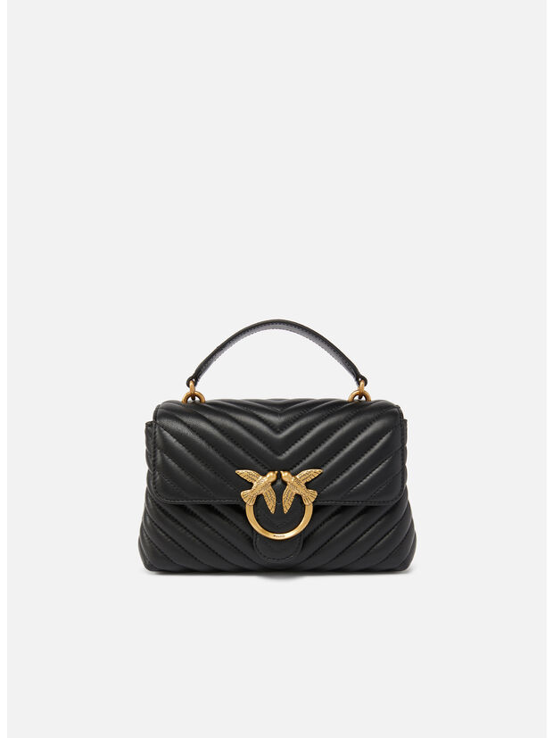 BORSA MINI PUFF LADY LOVE CHEVRON, NERO, large