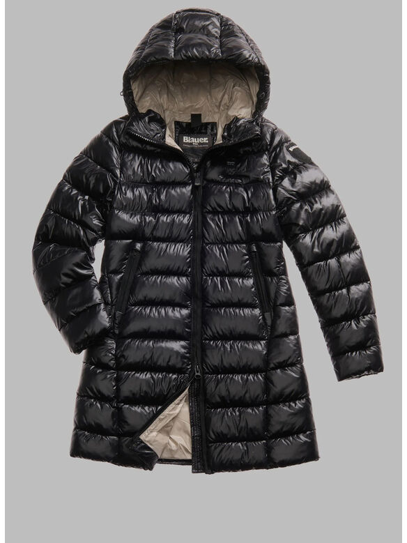 GIUBBOTTO LUNGO MICRO RIP ADELAIDE, 999EI NERO int. BEIGE 301, medium