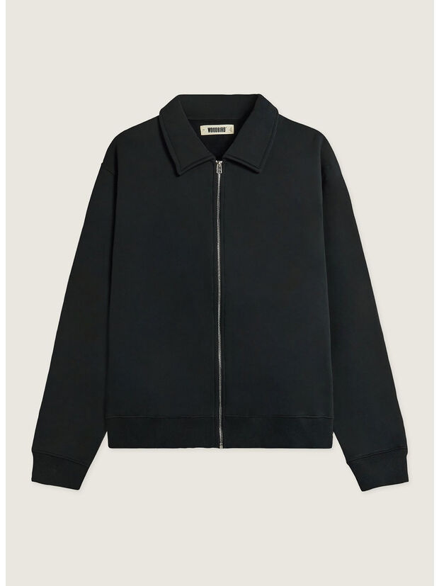 FELPA FULL ZIP WBTOM, BLACK, large