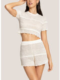 SHORT IN MAGLIA SEMITRASPARENTE, 001 BIANCO, thumb