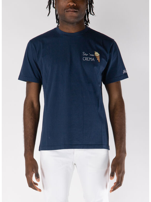T-SHIRT PORTOFINO NA CREMA, 01231H 61 EMB, medium