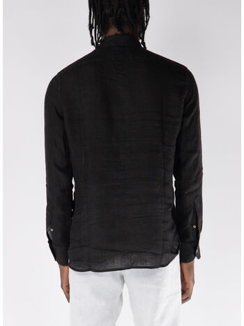 CAMICIA PAMPLONA LINEN, 01949H 00 BLACK VINTAGE, small