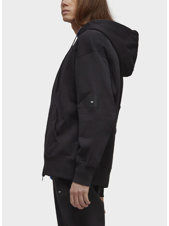 FELPA FRENCH TERRY ZIP HOODIE, BLACK, small
