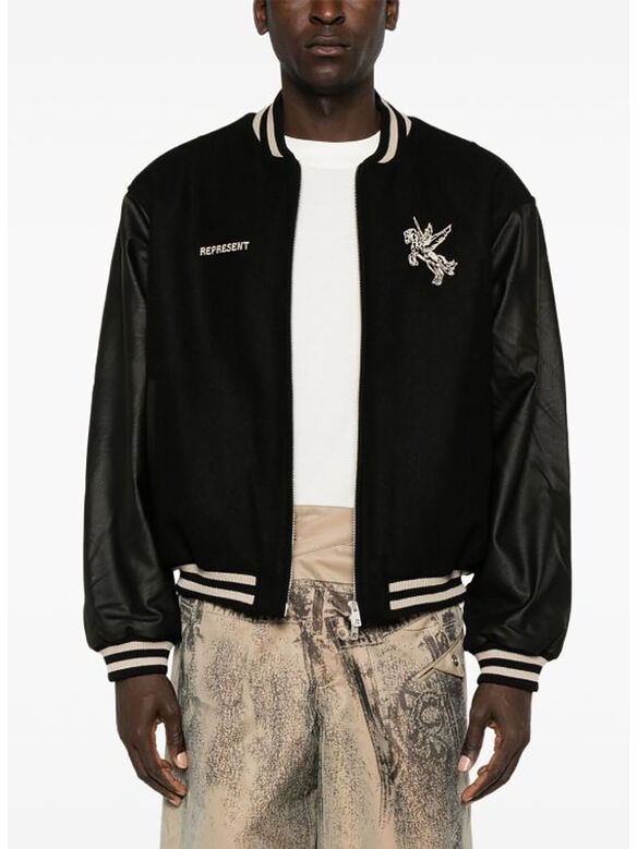 GIUBBOTTO VARSITY MASCOT, 01 JET BLACK, medium