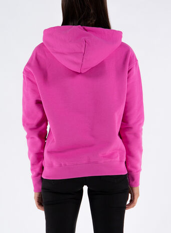FELPA CENTER BADGE HOODIE, VTCVIVIDFUCHSIA, small