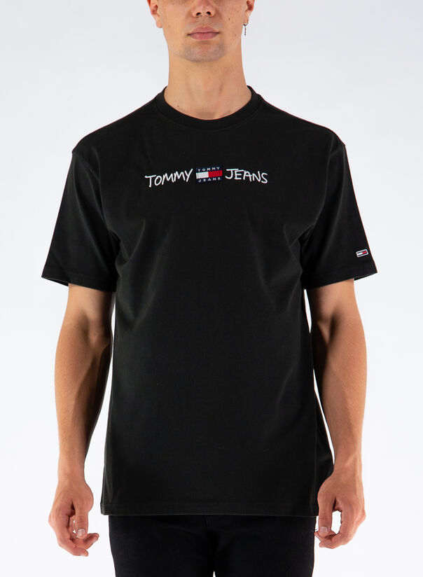T-SHIRT CON LOGO TOMMY BADGE, BDSBLACK, large