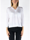 MAGLIONE CON SCOLLO A V, 1000 BIANCO, thumb