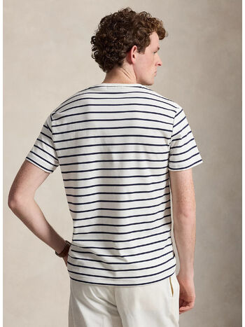 T-SHIRT IN COTONE CUSTOM, WHITE/REFINED NAVY, small