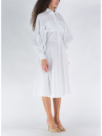 ABITO POPELINE MIDI, 0001-BIANCO, small
