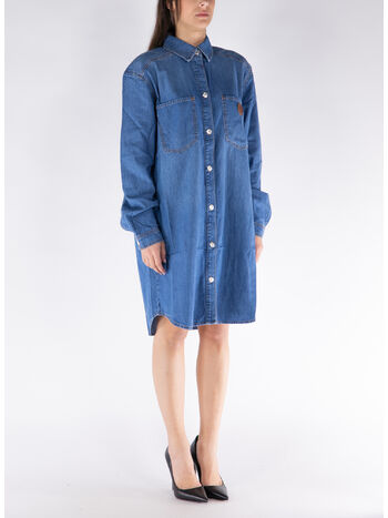 ABITO IN DENIM CON COLETTO A PUNTA, A1295, small