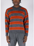 MAGLIONE CREW OVER STRIPE, BC02 ANTRACITE/ARANCIO/CAMMELLO, thumb